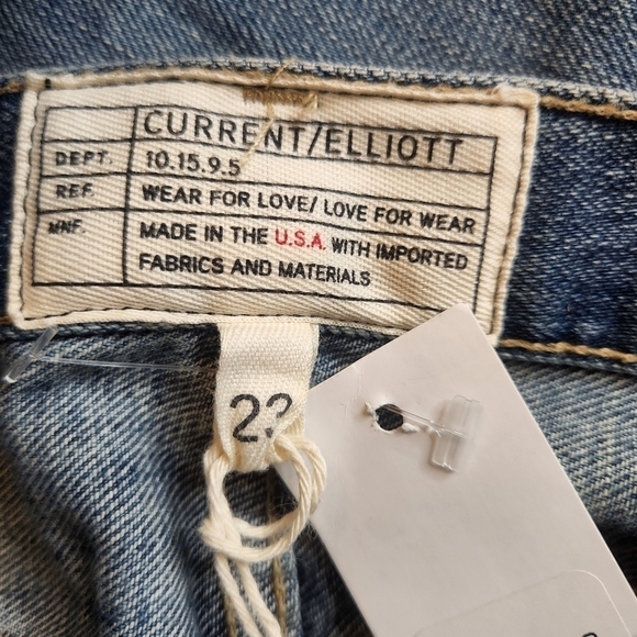 New Current/Elliott Blue The Uneven Seamed In First Love Mixed Floral Straight L - Picture 10 of 10